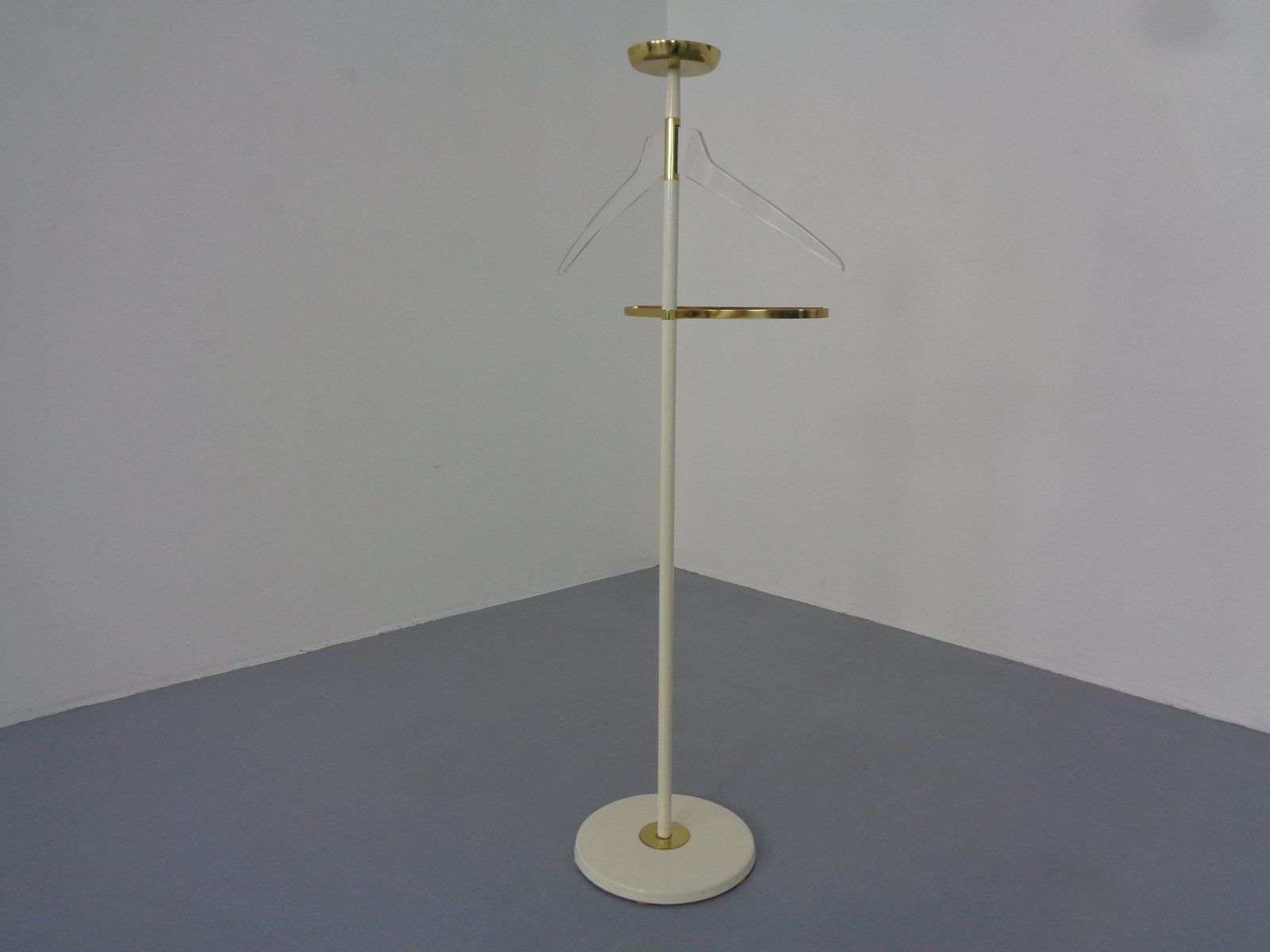 Valet Stand In Brass & Acrylic Glass & Leather From Vereinigte Werkstätten, Germany, 1950s photo Furniture
