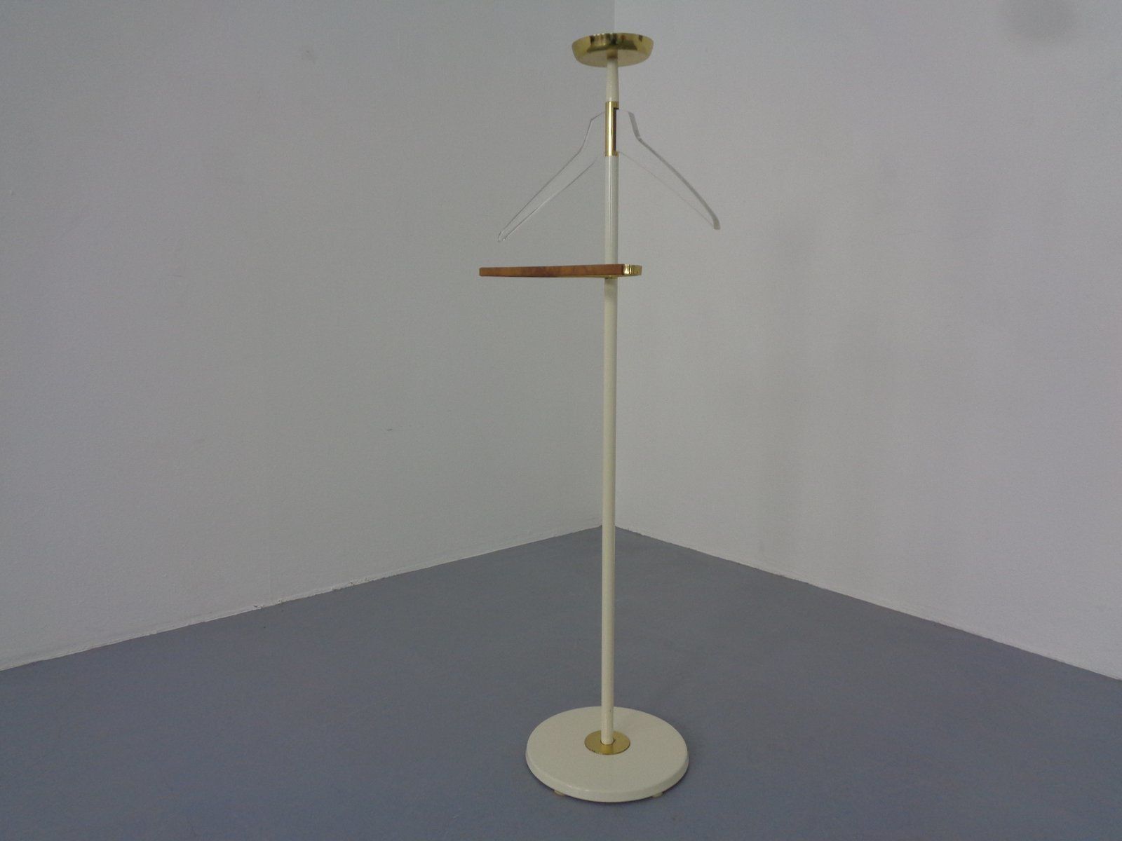 Valet Stand In Brass & Acrylic Glass & Leather From Vereinigte Werkstätten, Germany, 1950s photo 438.0