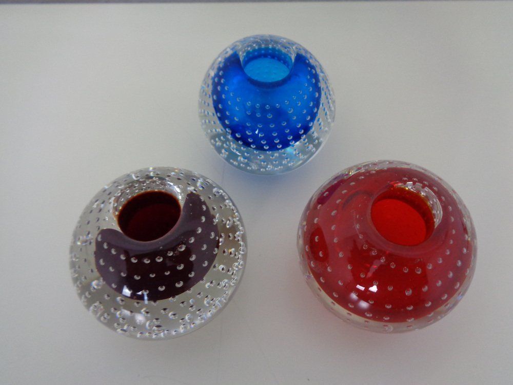 photo buy Italian Candleholders In Murano Glass, 1950s, Set Of 3