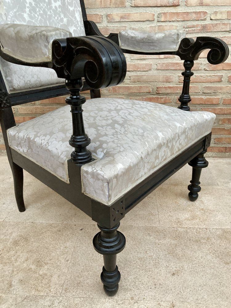 Alphonsine Armchairs In Ebonized Wood, 1900, Set Of 3 photo 3560.0