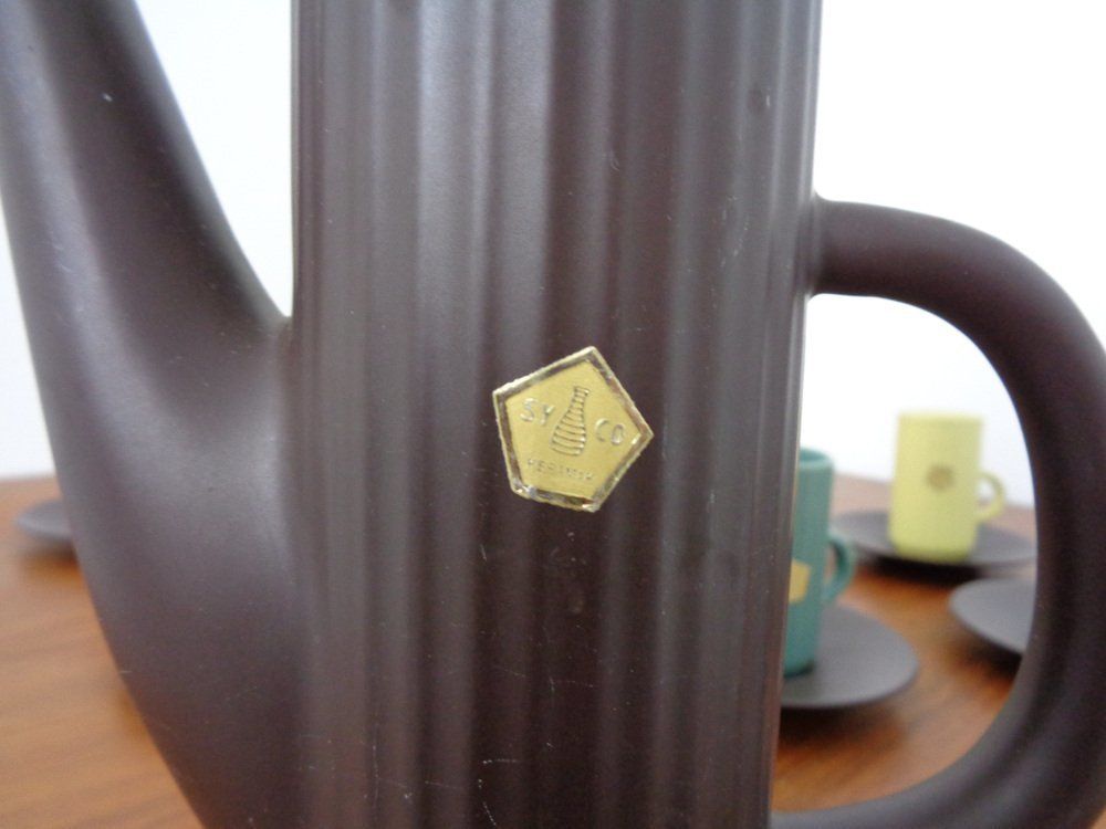 photo for sale Swedish Syco Mocha Service, 1950s, Set Of 15