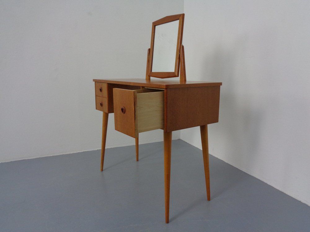 Danish Teak Dressing Table With Mirror, 1960s photo vintage