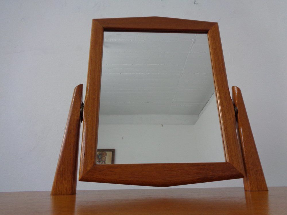 photo vintage Danish Teak Dressing Table With Mirror, 1960s