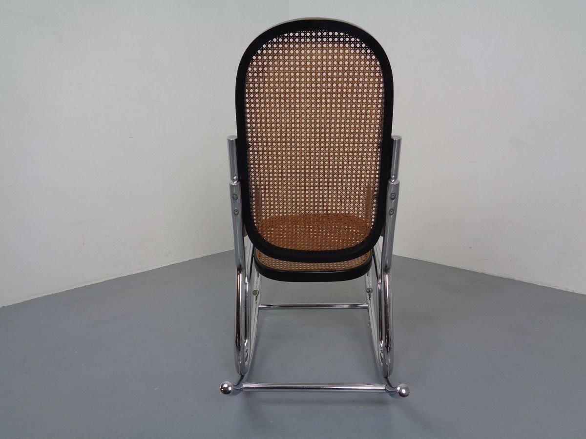 Mid Century Tubular Steel & Mesh Rocking Chair, 1960s photo vinterior