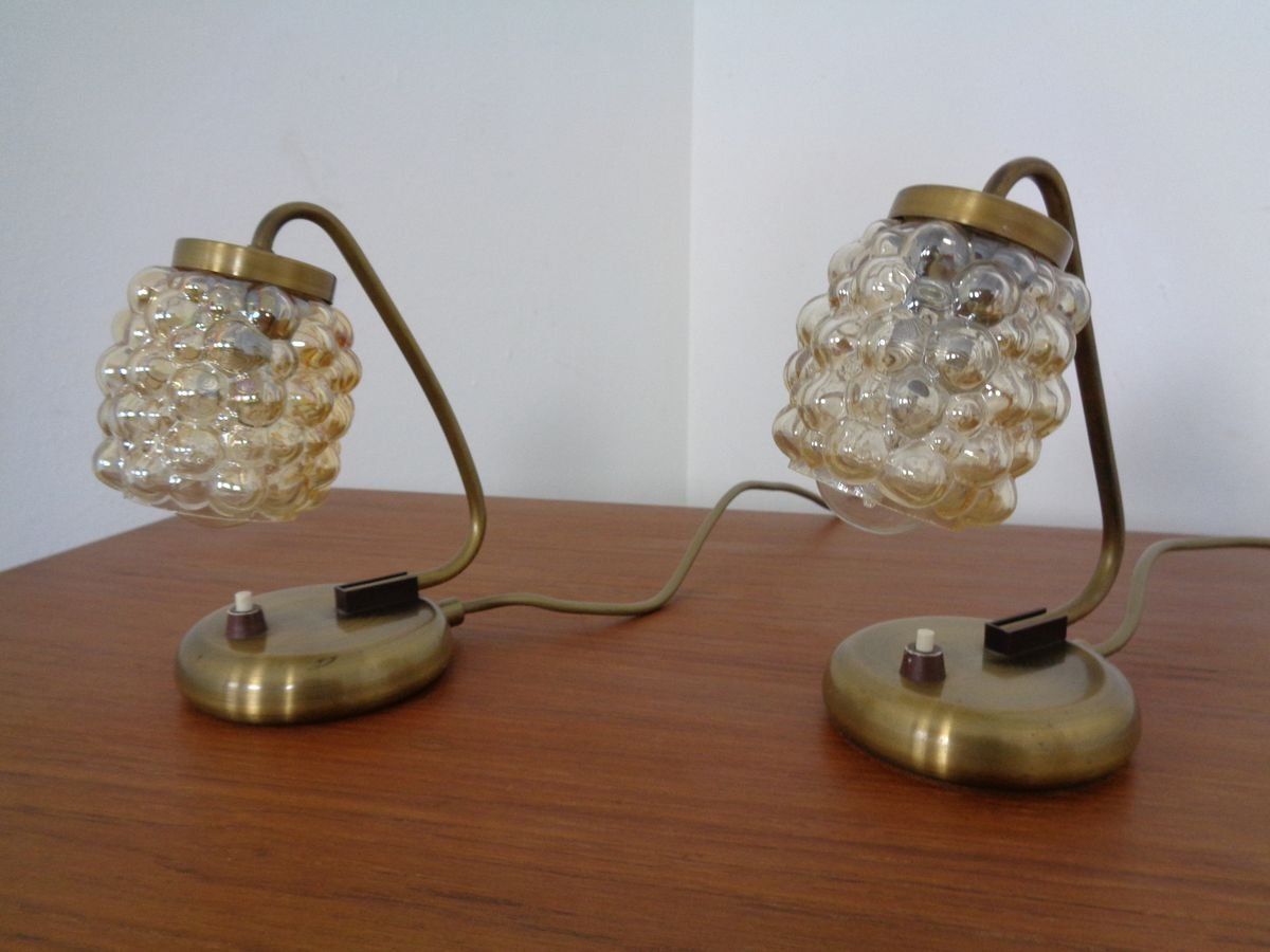 Amber Bubble Table Lamps By Richard Essig For Saku Leuchten, 1960s, Set Of 2