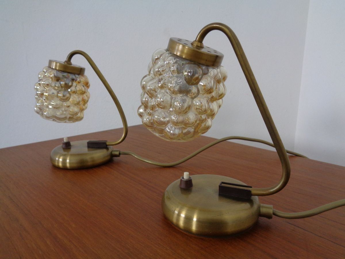 Amber Bubble Table Lamps By Richard Essig For Saku Leuchten, 1960s, Set Of 2 photo Lighting