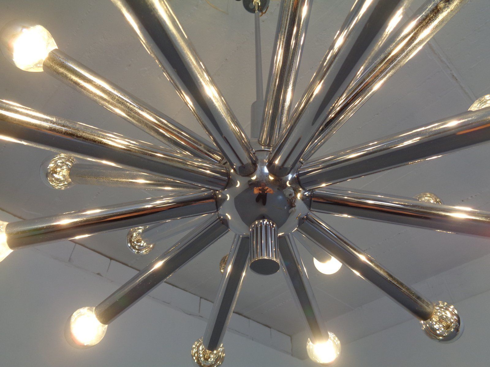 photo vintage Large Italian Sputnik Chandelier By Gaetano Sciolari For Sciolari, 1960s