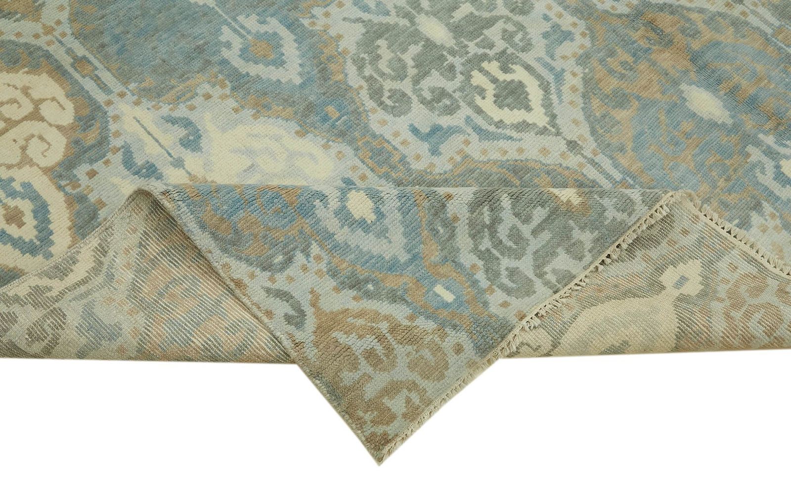 Handmade Blue Vintage Oushak Rug 327 Cm X 245 Cm photo vinterior