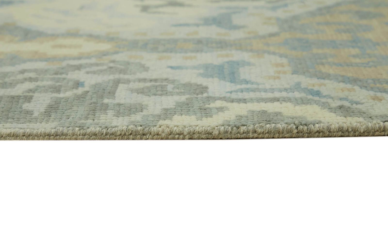 Handmade Blue Vintage Oushak Rug 327 Cm X 245 Cm photo vintage