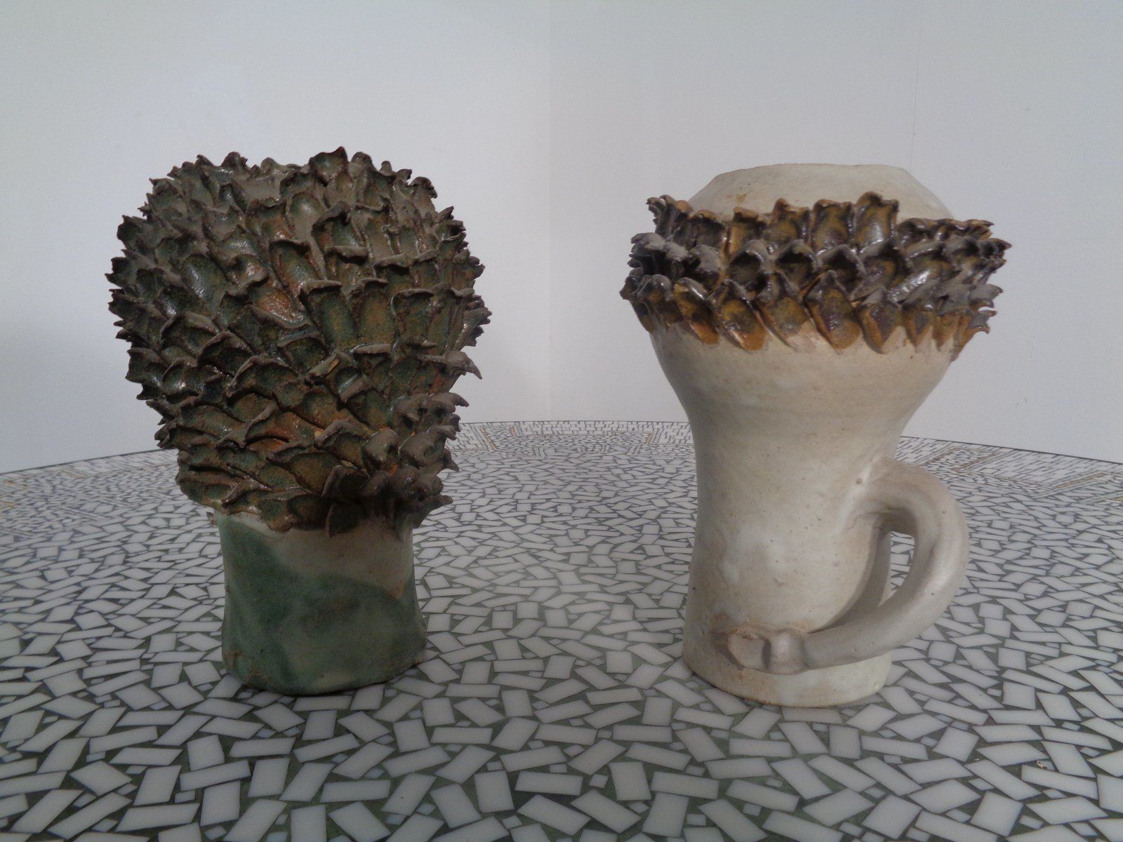 Danish Studio Ceramic Woman And Man Vases  1960s  Set Of 2 photo vinterior