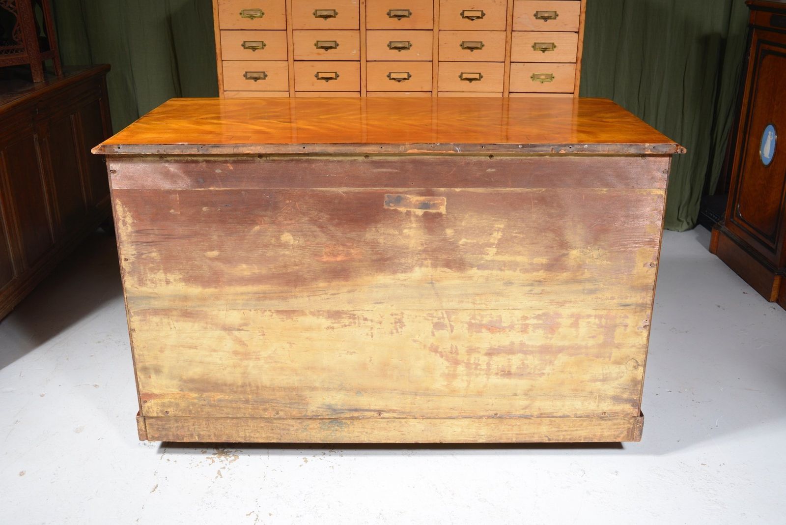 photo for sale A Victorian Satin Birch Kneehole Desk By Constantine & Co, Leeds   C.1850