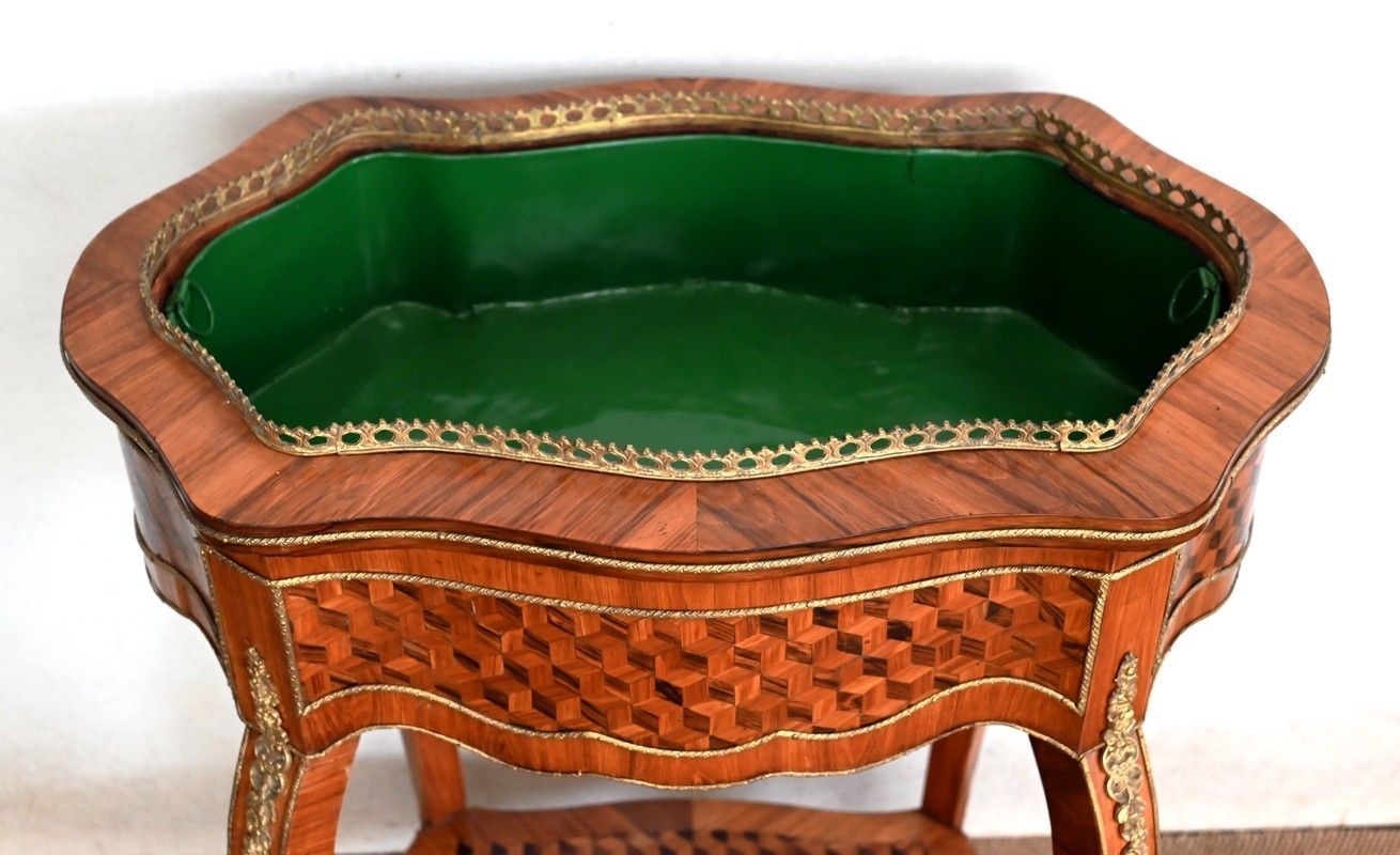 Planter In Marquetry, Louis XV Style, Napoleon III Period   Mid 19th Century photo 3331.02