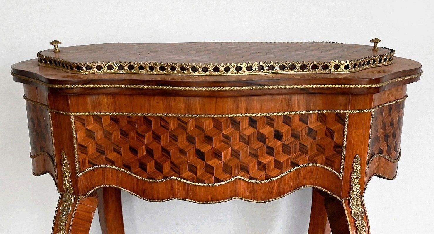 photo for sale Planter In Marquetry, Louis XV Style, Napoleon III Period   Mid 19th Century