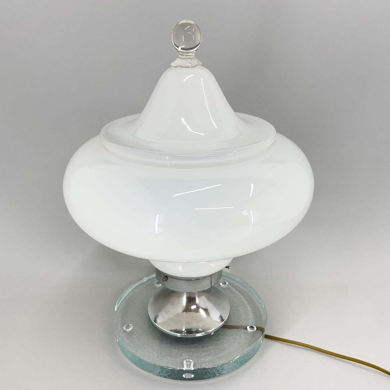 Rare Italian Murano Glass Table Lamp By Carlo Nason For Mazzega 1970's photo for sale