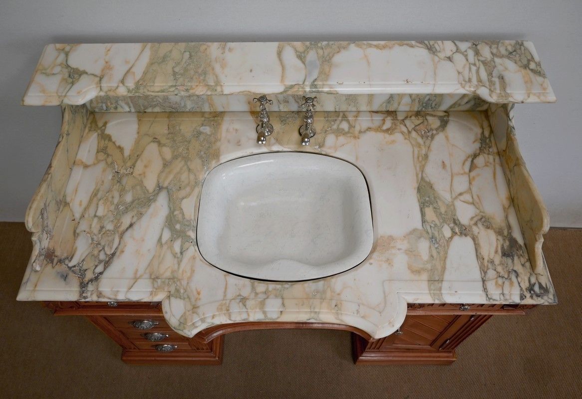 Important Vanity Unit / Washbasin In Cherry, "L'hygiène Moderne Paris"   Early 20th Century photo 5512.56