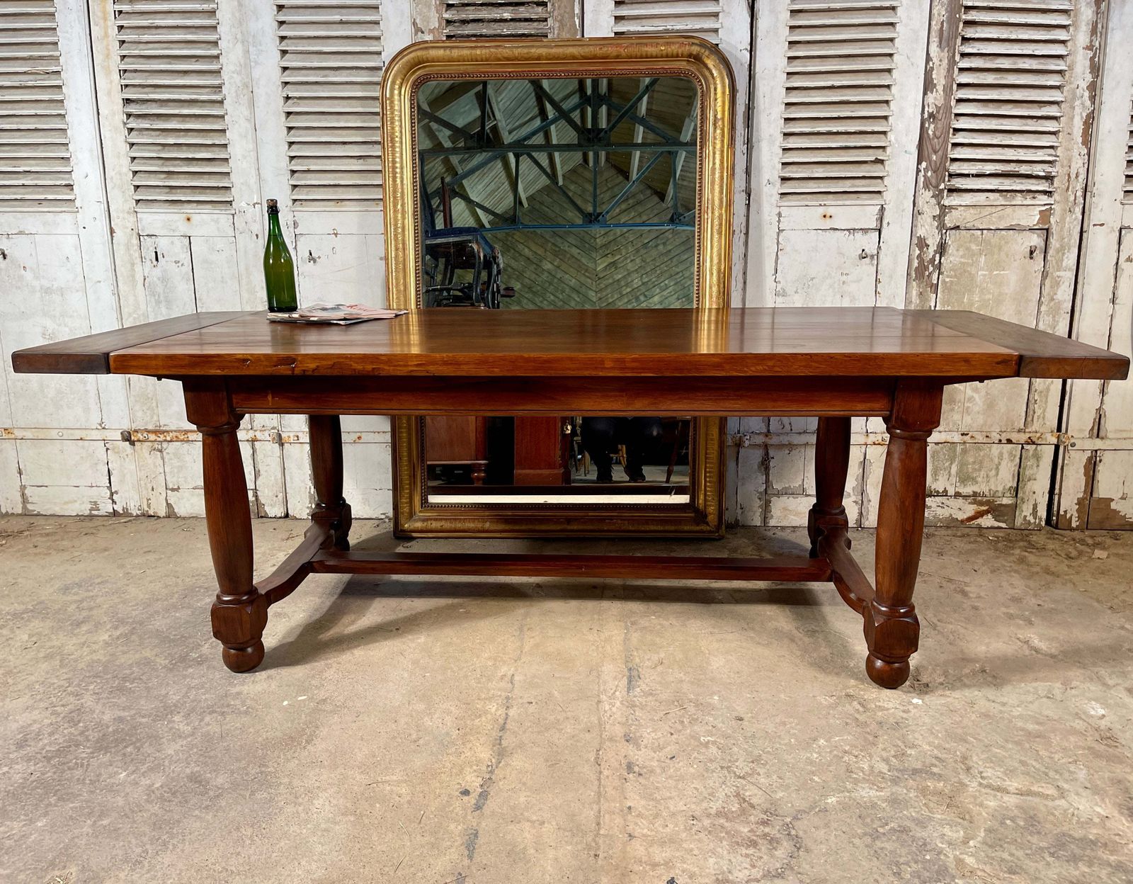Antique French Provincial Farmhouse Oak Extending Refectory Dining Table Circa 1890 photo furniture