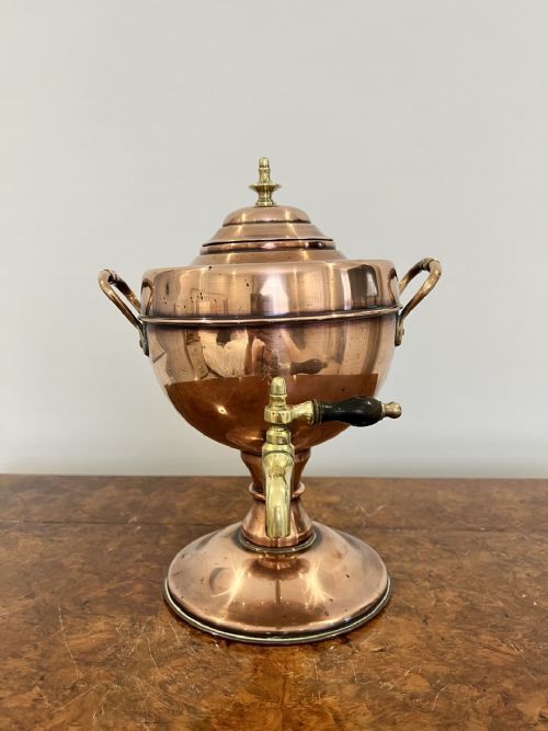 Antique Victorian Quality Copper And Brass Tea Urn