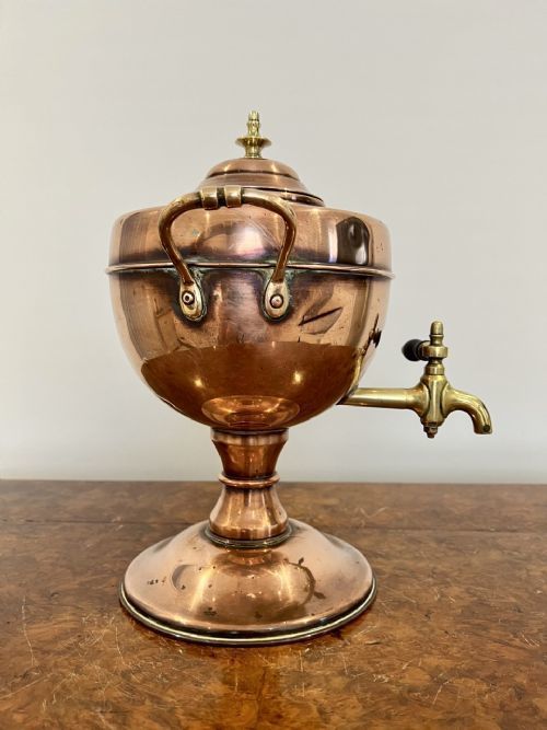 Antique Victorian Quality Copper And Brass Tea Urn photo Home Decor