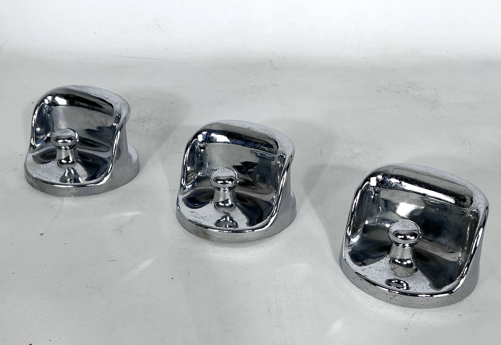 Mid Century Modern Set Of Three Chrome Plastic Coat Hangers Olaf Bohr 1960s photo furniture