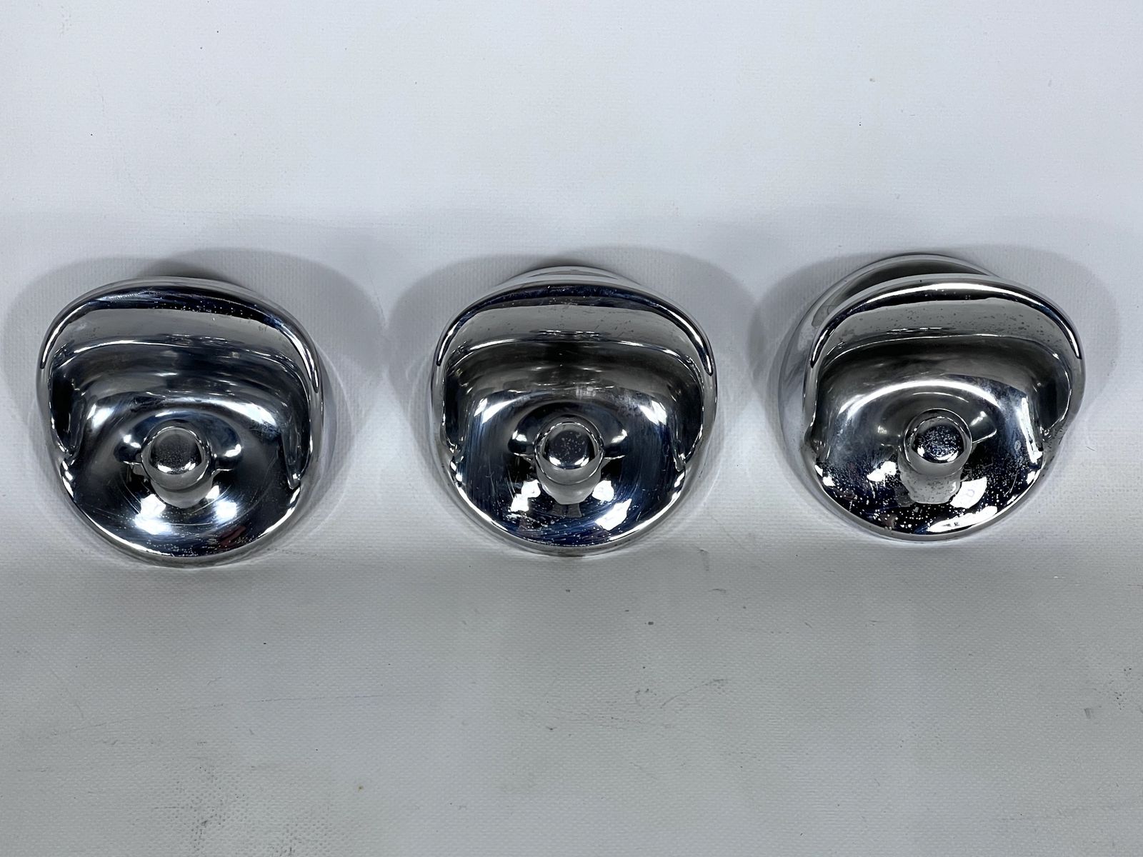 Mid Century Modern Set Of Three Chrome Plastic Coat Hangers Olaf Bohr 1960s photo 637.65