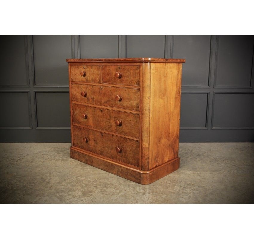 Victorian Burr Oak Chest Of Drawers photo 1638.0