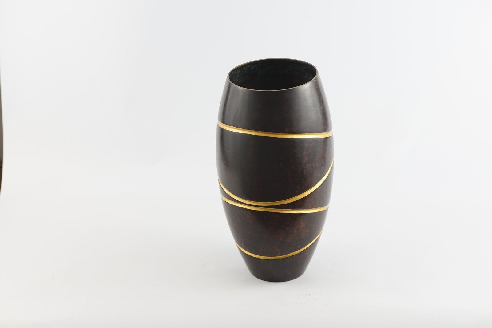 Bronze Vase With Gilt Detail, Circa 1960 photo vinterior