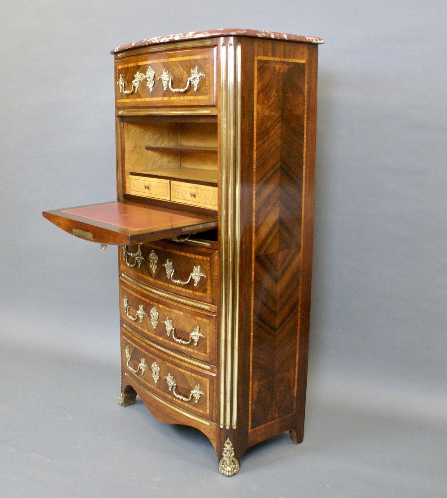 An Attractive French Rosewood Secretaire Chest photo 2375.0