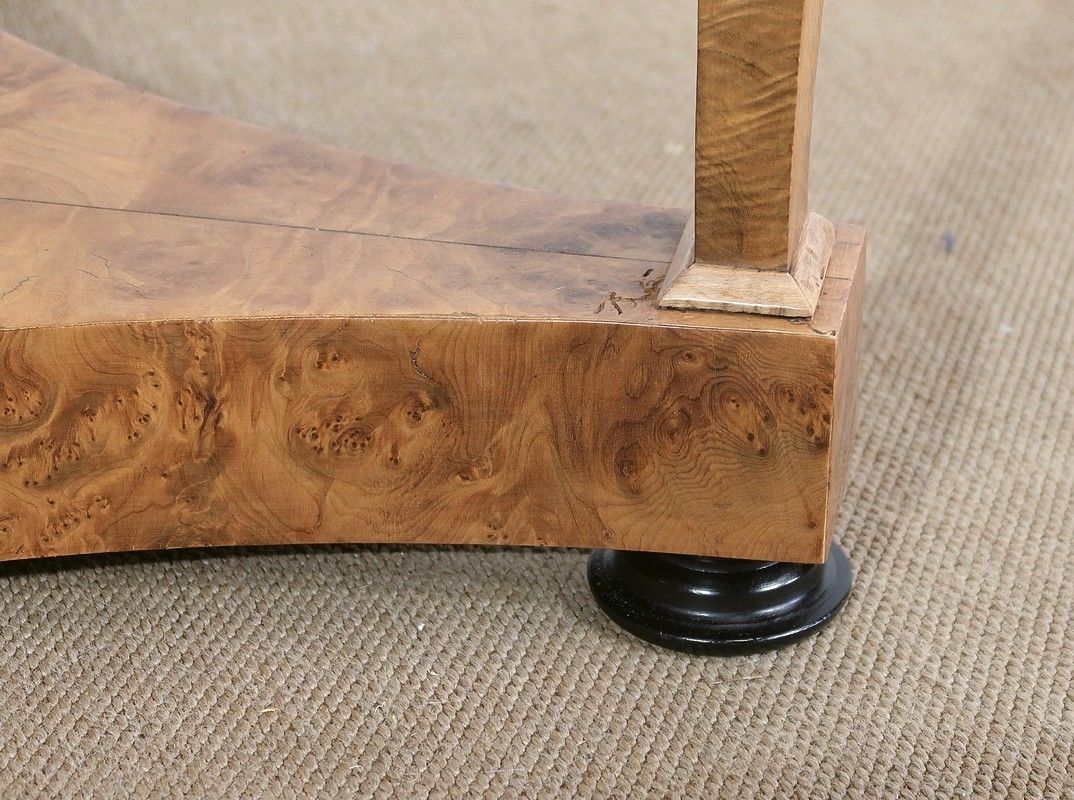 photo vinterior Pedestal Table In Walnut And Marble, Restoration Period, Early 19th Century