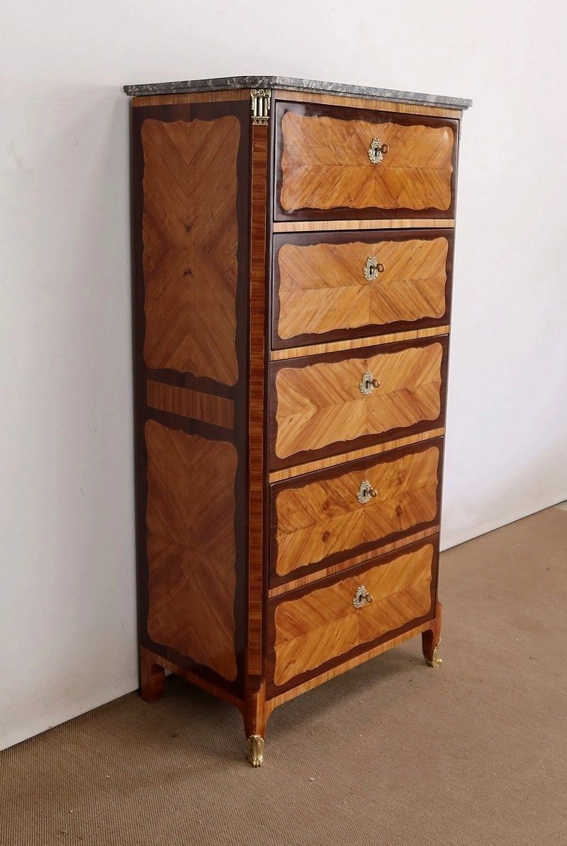 Chest Of Drawers In Precious Wood, Louis XV Period – 18th Century photo for sale