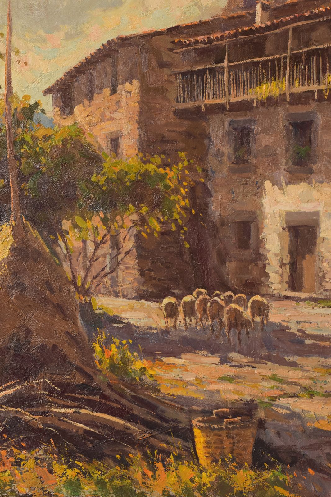 Francesc Carbonell Massabe   Farmyard With Sheep photo for sale