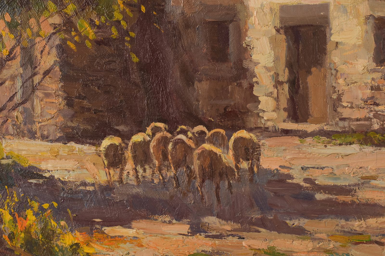 Francesc Carbonell Massabe   Farmyard With Sheep photo Art