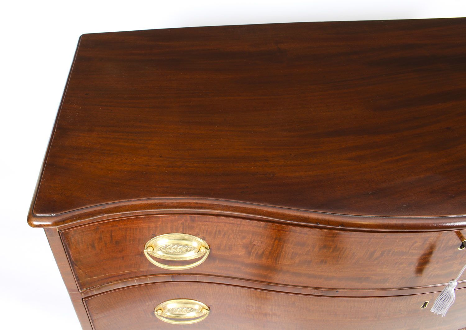 Antique George III Serpentine Flame Mahogany Chest Drawers  18th Century photo Furniture