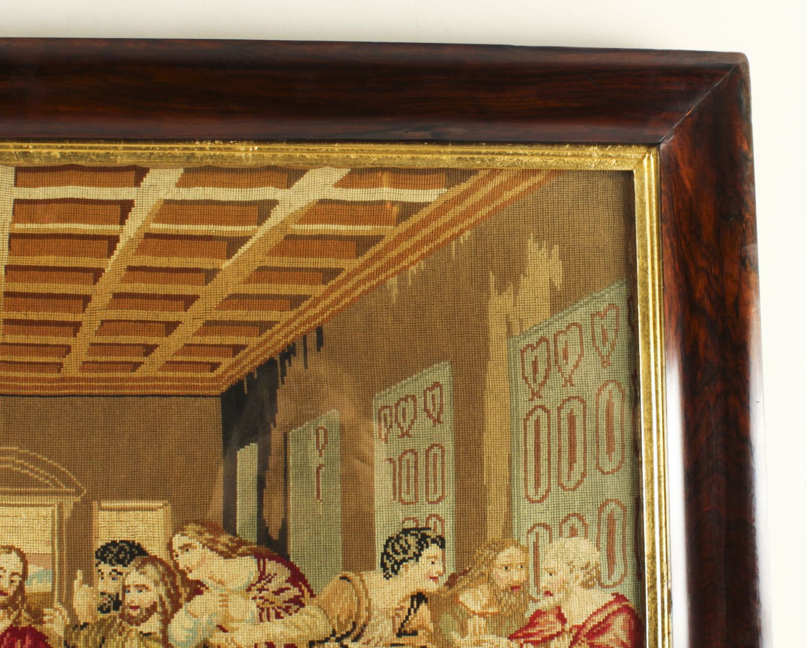 Antique Flanders Tapestry Of The Last Supper 19th C photo vinterior