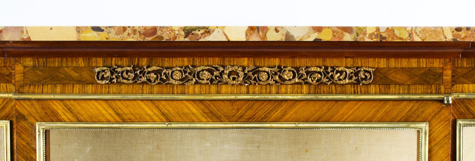 Antique French Kingwood Parquetry Ormolu Mounted Vitrine Cabinet 19th C photo 3950.0