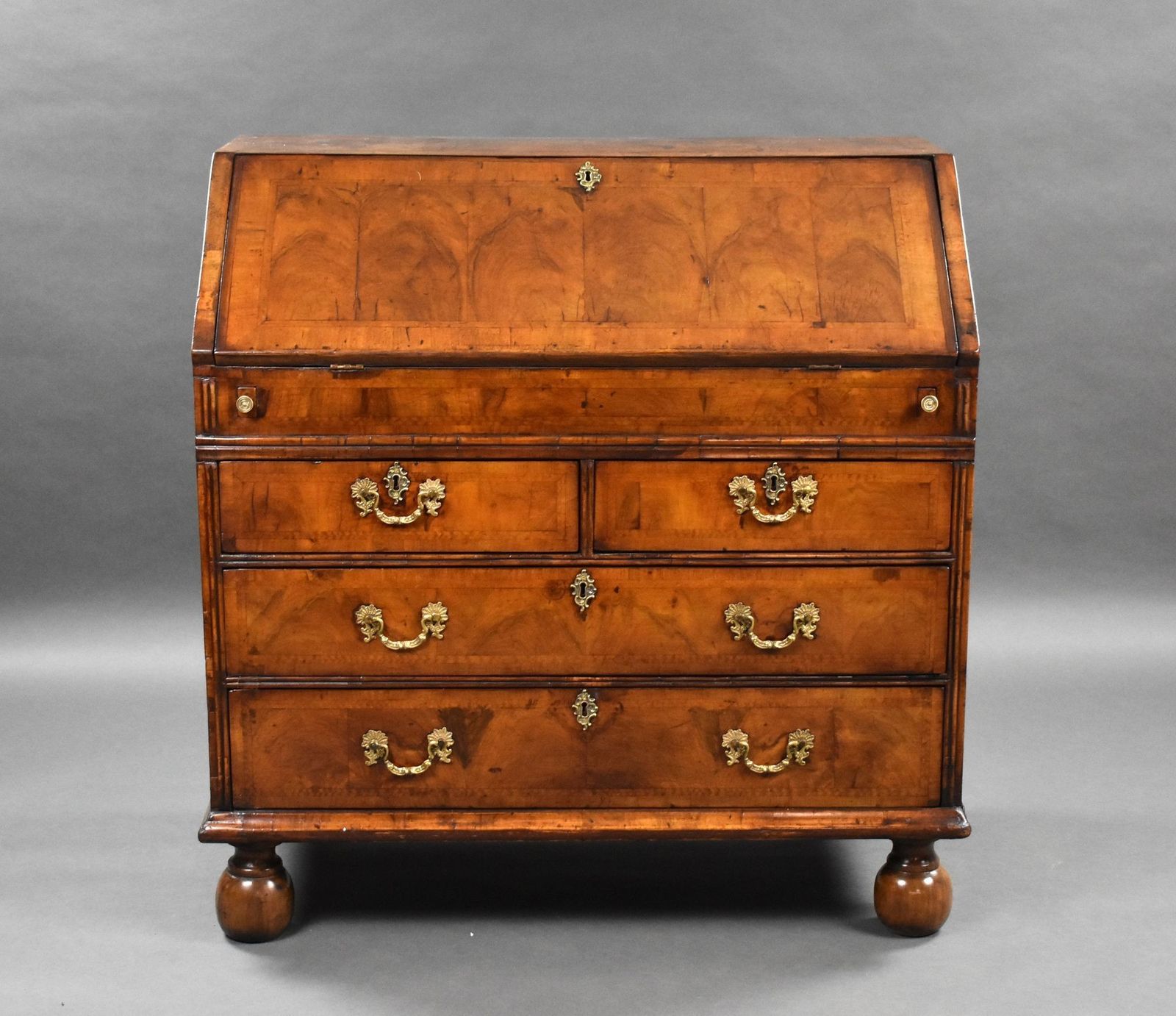 George I Walnut Bureau, 1700s, Antique photo furniture