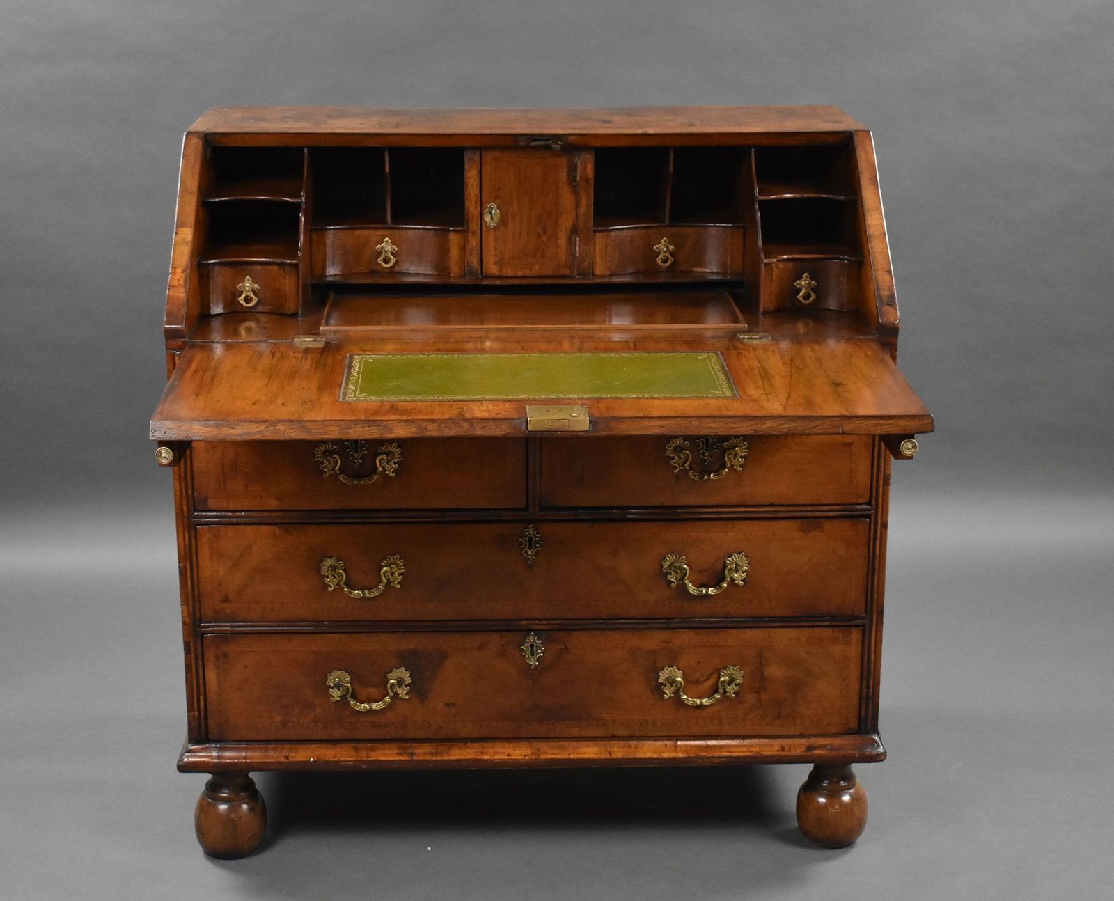 George I Walnut Bureau, 1700s, Antique photo vintage