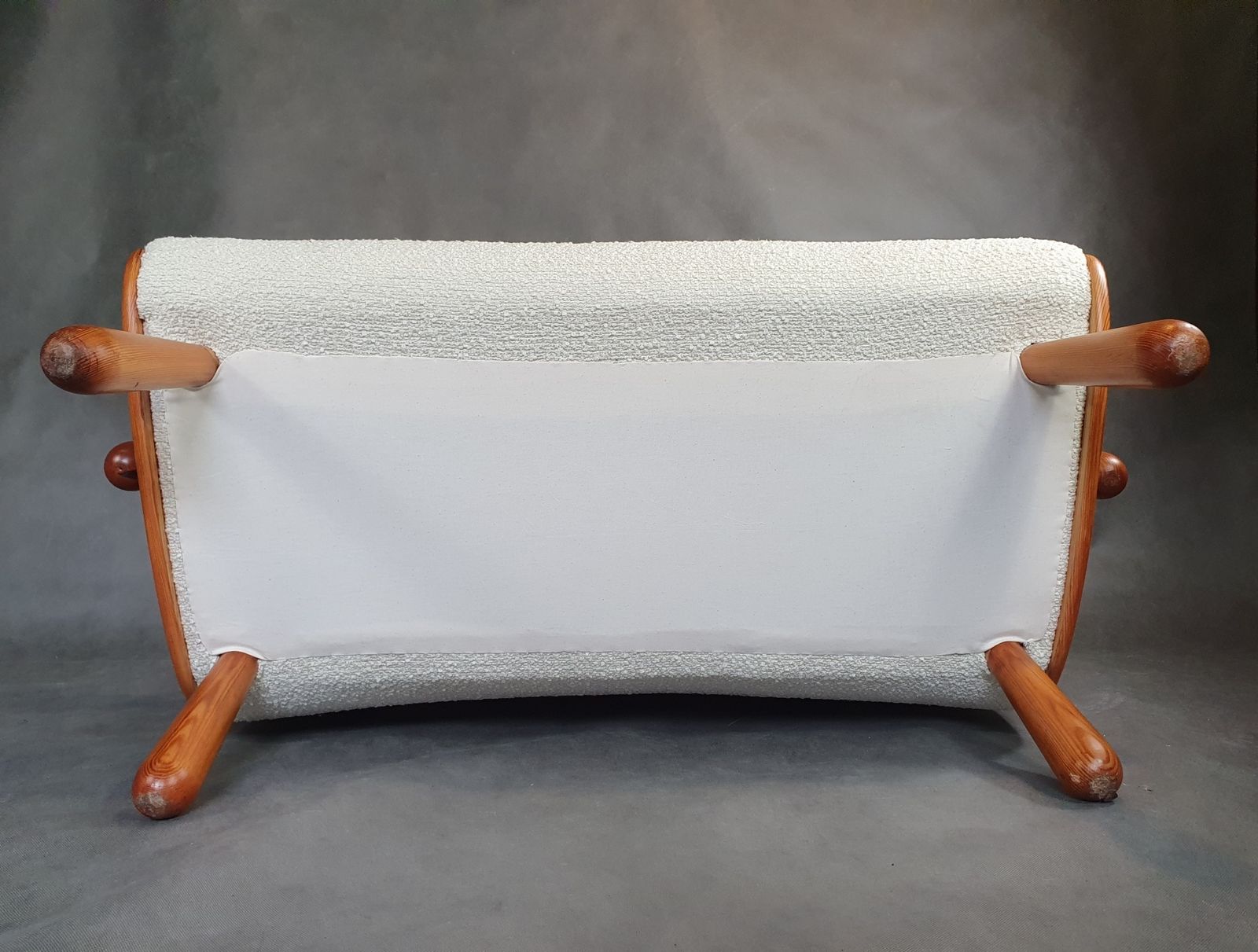 photo buy Two Seater Sofa In Bouclé Fabric And Oak, Attributed To Philip Arctander, Scandinavian Mid Century 1950s