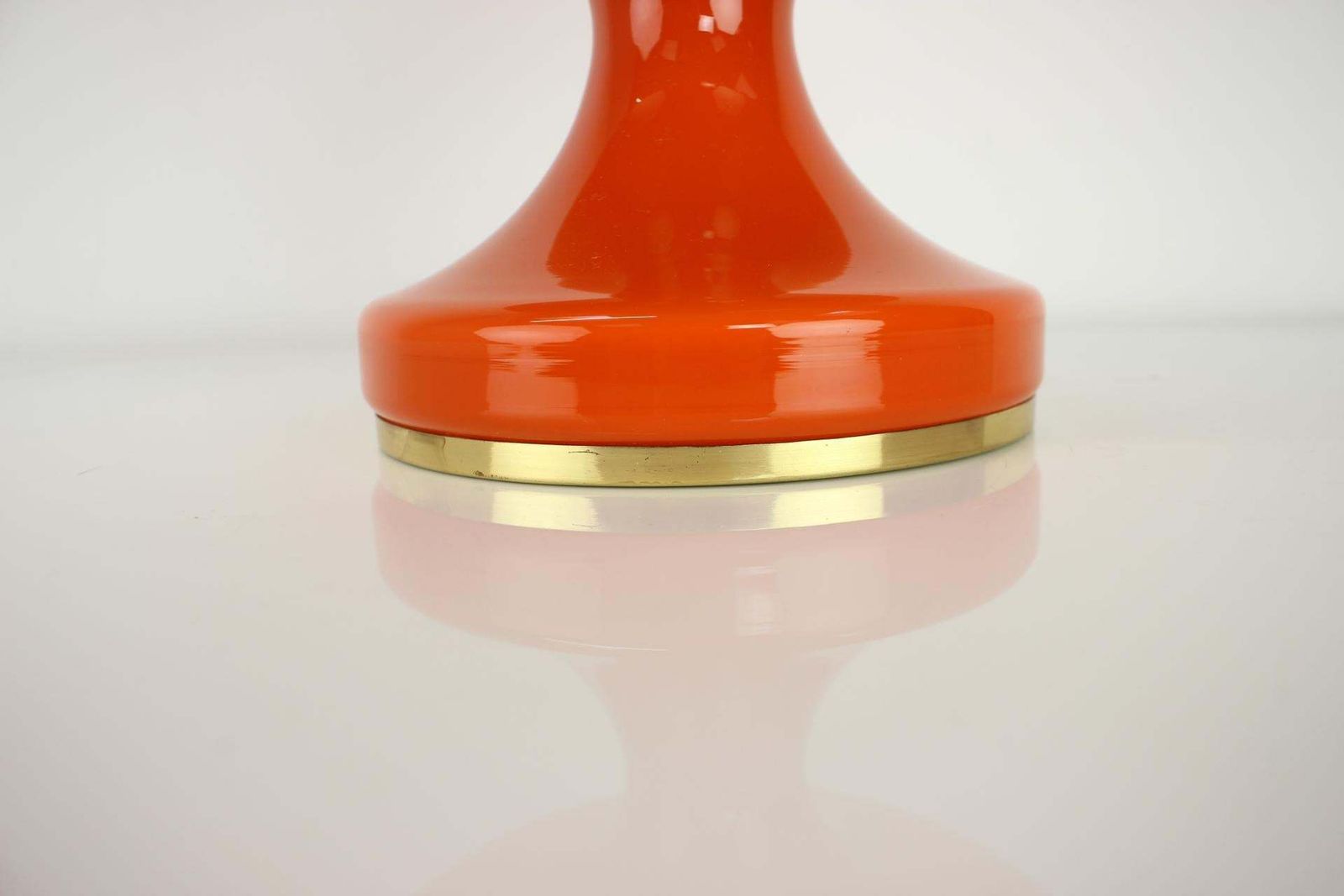 All Glass Orange Table Lamp By Valasske Mezirici, 1970s photo for sale