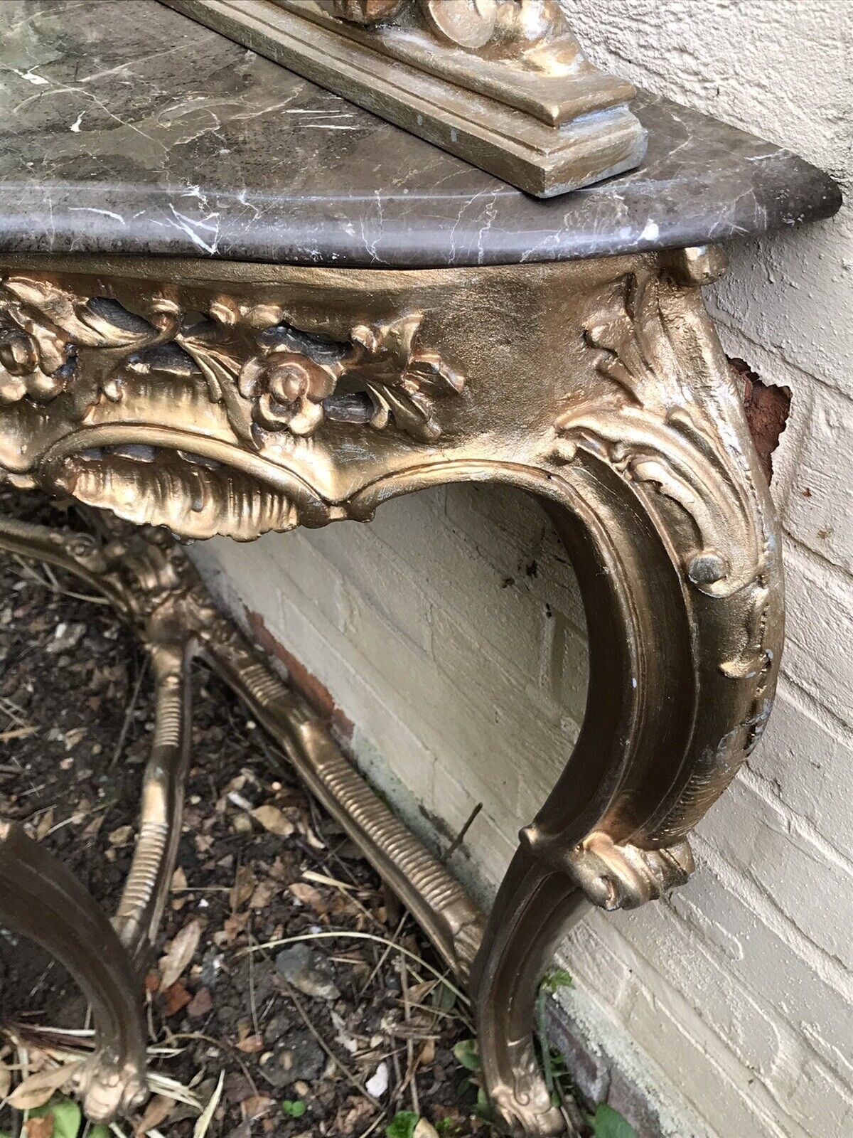 Vintage Carved Rococo French Style Gold Mirror & Console Hall Dressing Table photo Home Decor