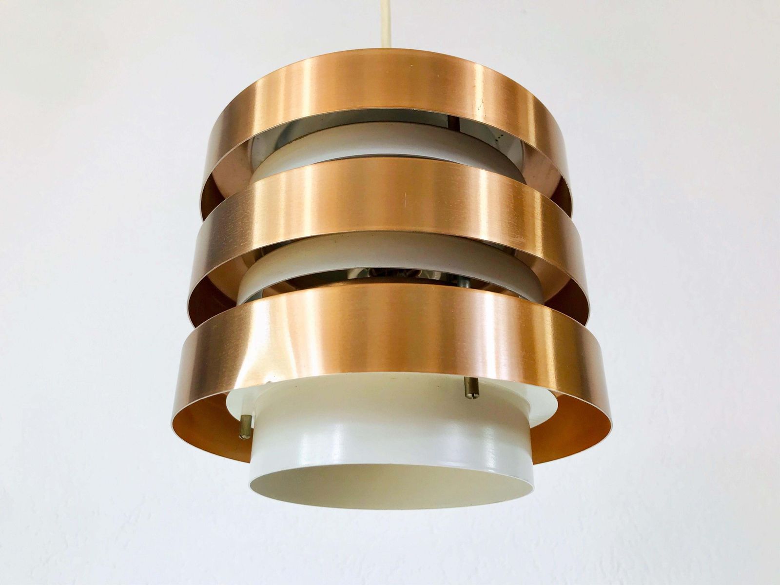 Rare Copper And Metal Pendant Lamp From Ddr, 1960s photo Lighting