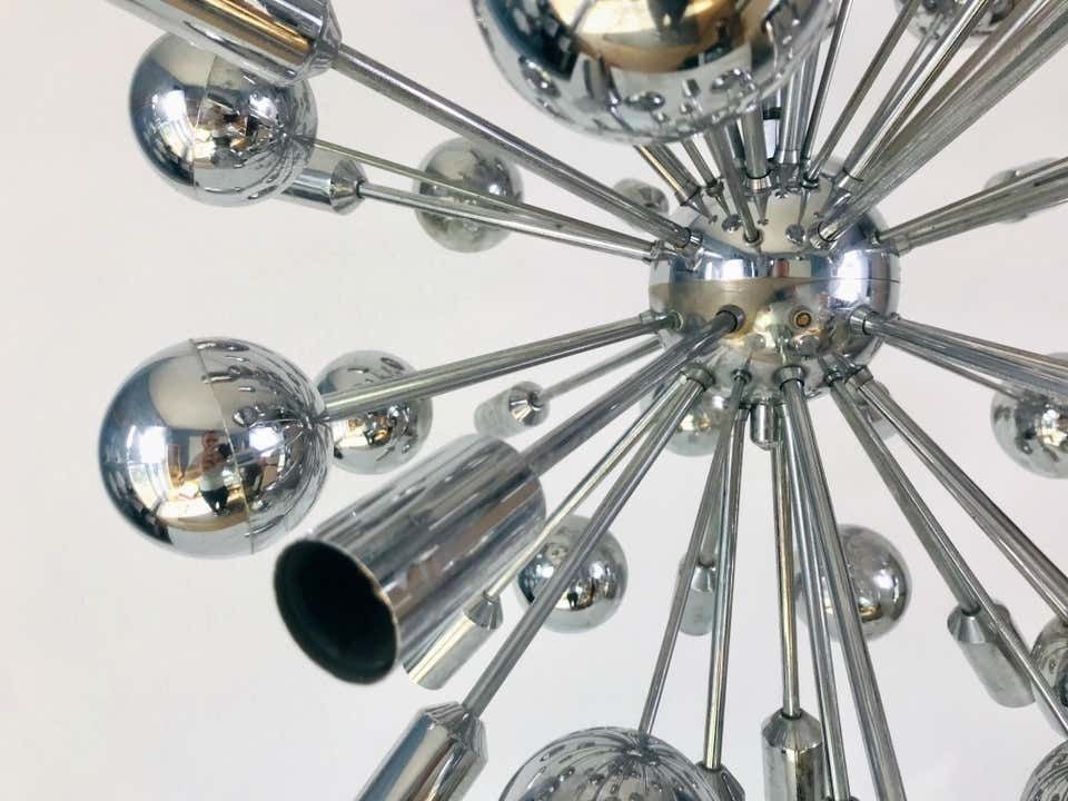 Lighting Rare Large Space Age Chrome Chandelier By Cosack Leuchten, 1970s, Germany photo