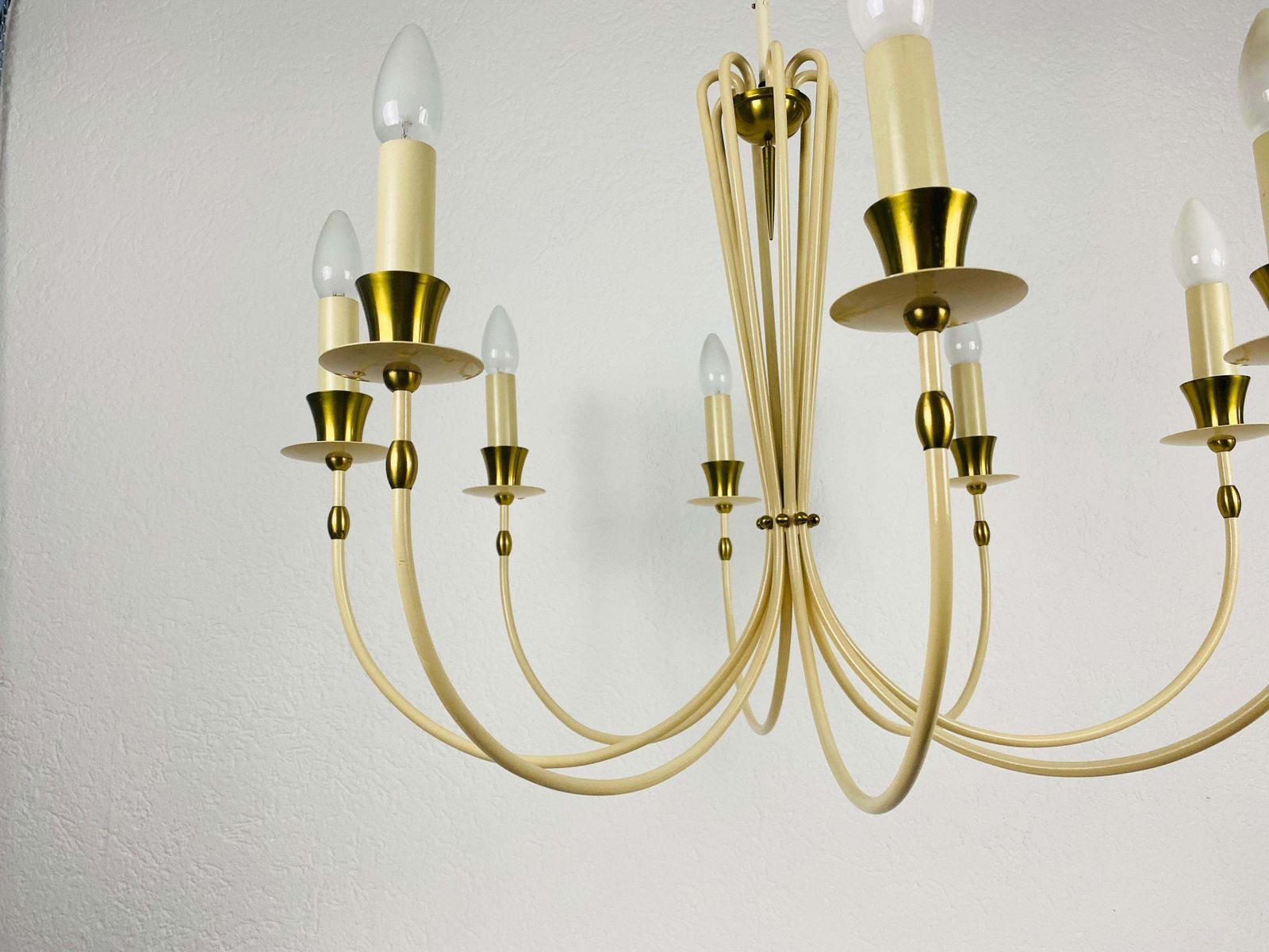 photo furniture Midcentury Brass 8 Arm Sputnik Chandelier By Vereinigte Werkstätte, 1960s