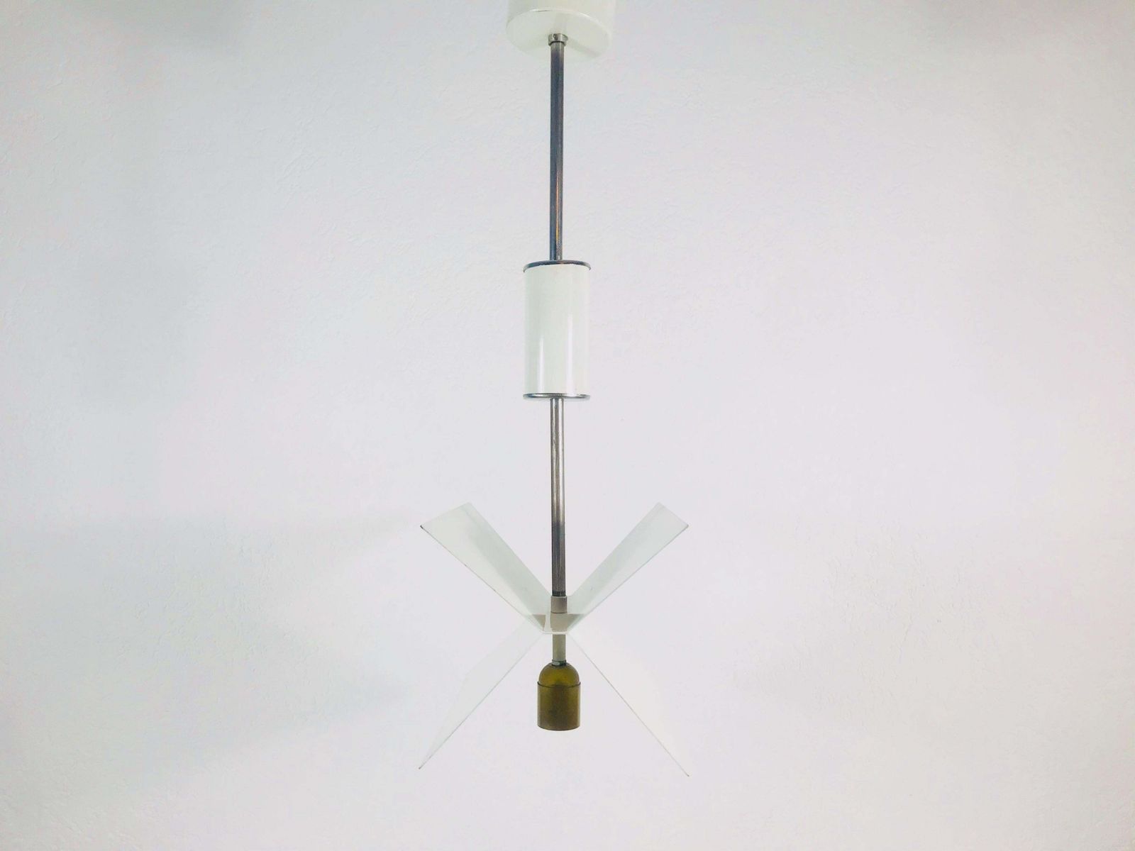 White Metal Italian Space Age Chandelier‚ X Shape’, 1960s, Italy photo furniture