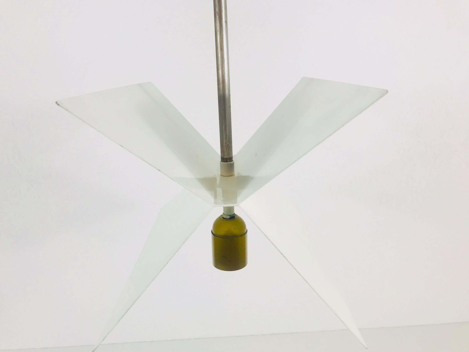 White Metal Italian Space Age Chandelier‚ X Shape’, 1960s, Italy photo vintage