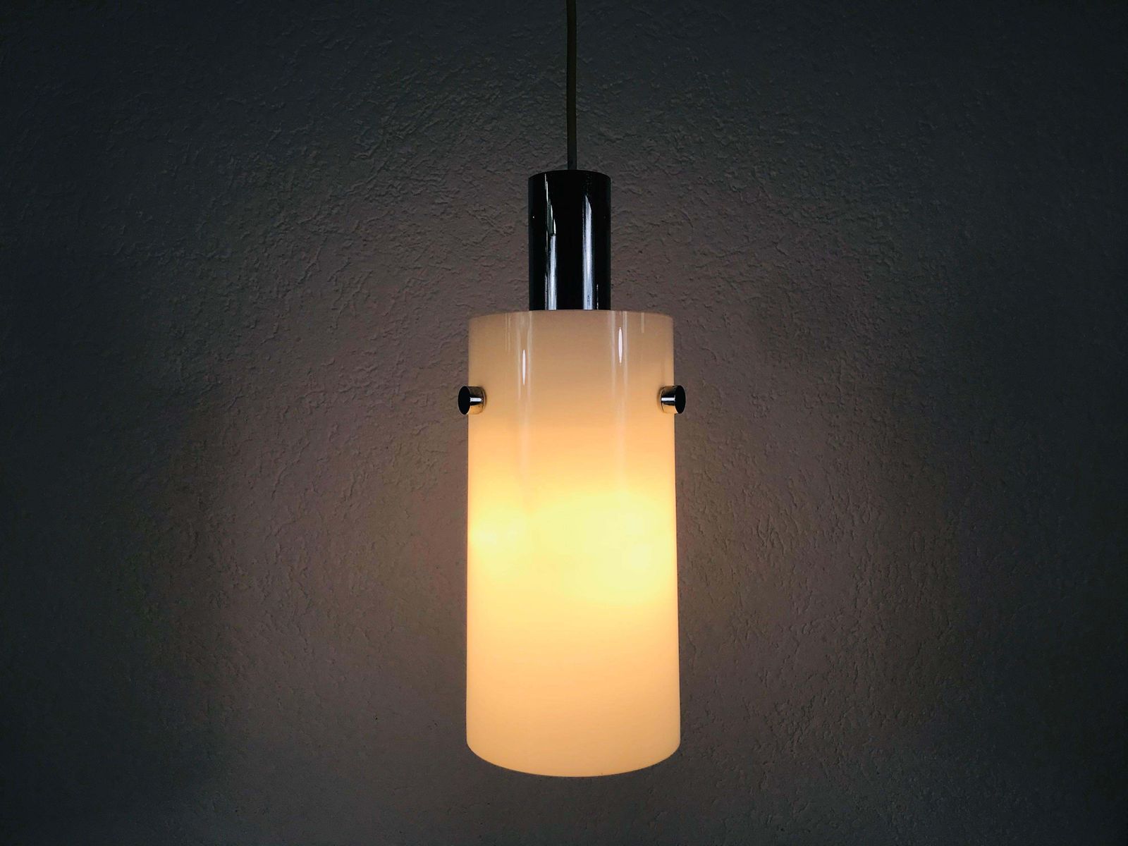 Rare Opaline Glass Pendant Lamp By Limburg, 1970s photo vinterior