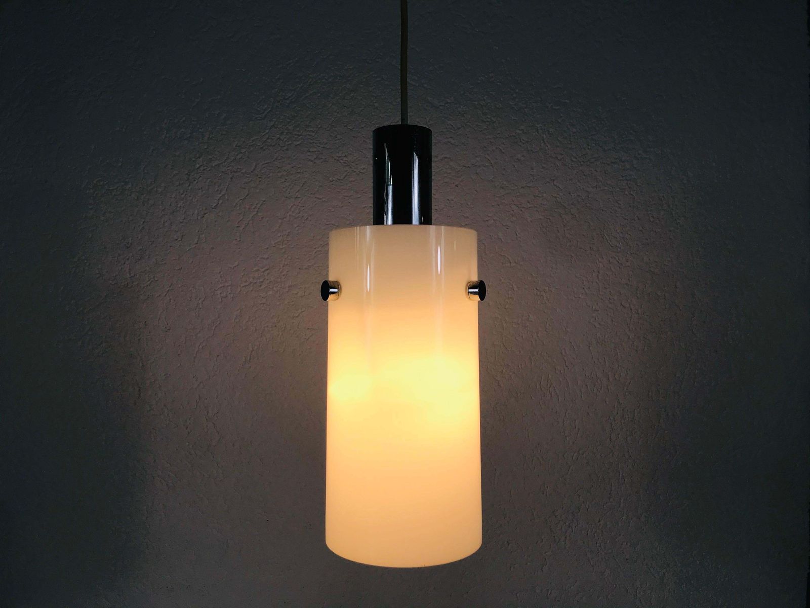 Rare Opaline Glass Pendant Lamp By Limburg, 1970s photo buy