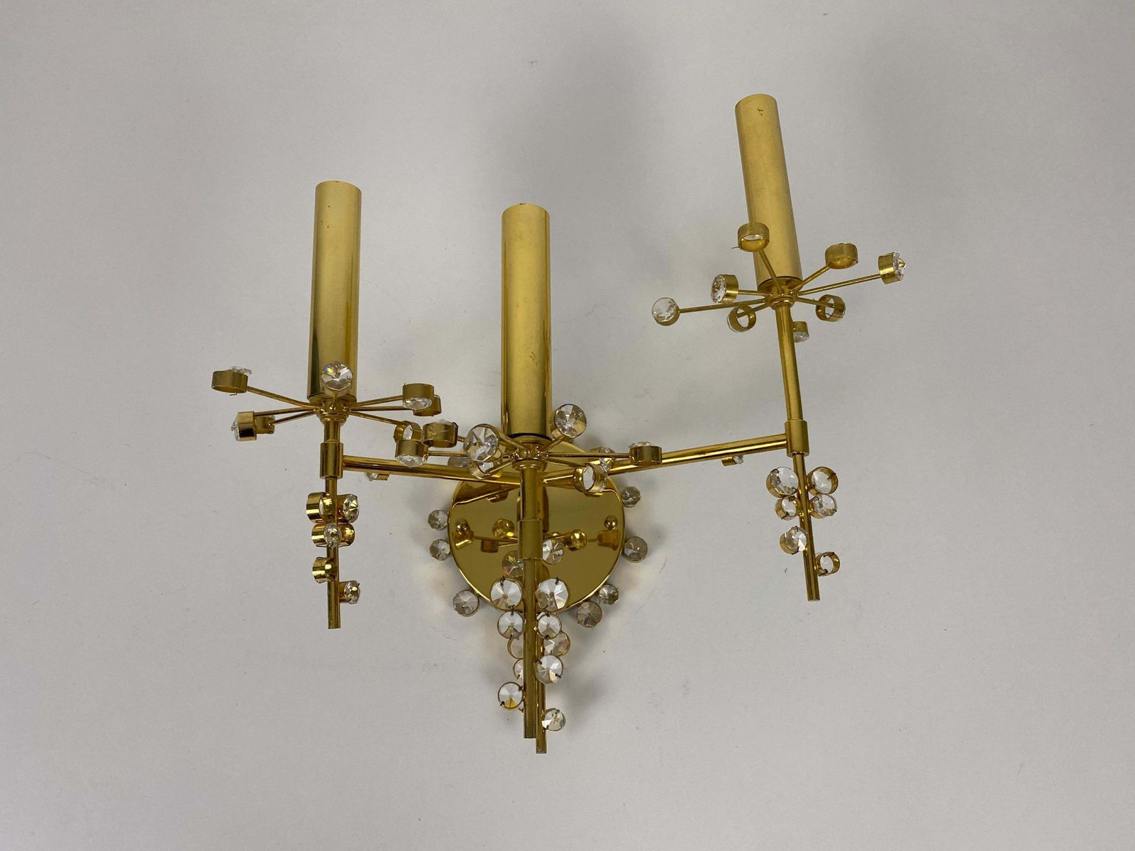 Lighting Extraordinary Geometric Crystal Glass Sconce By Palwa, Germany, 1960s photo
