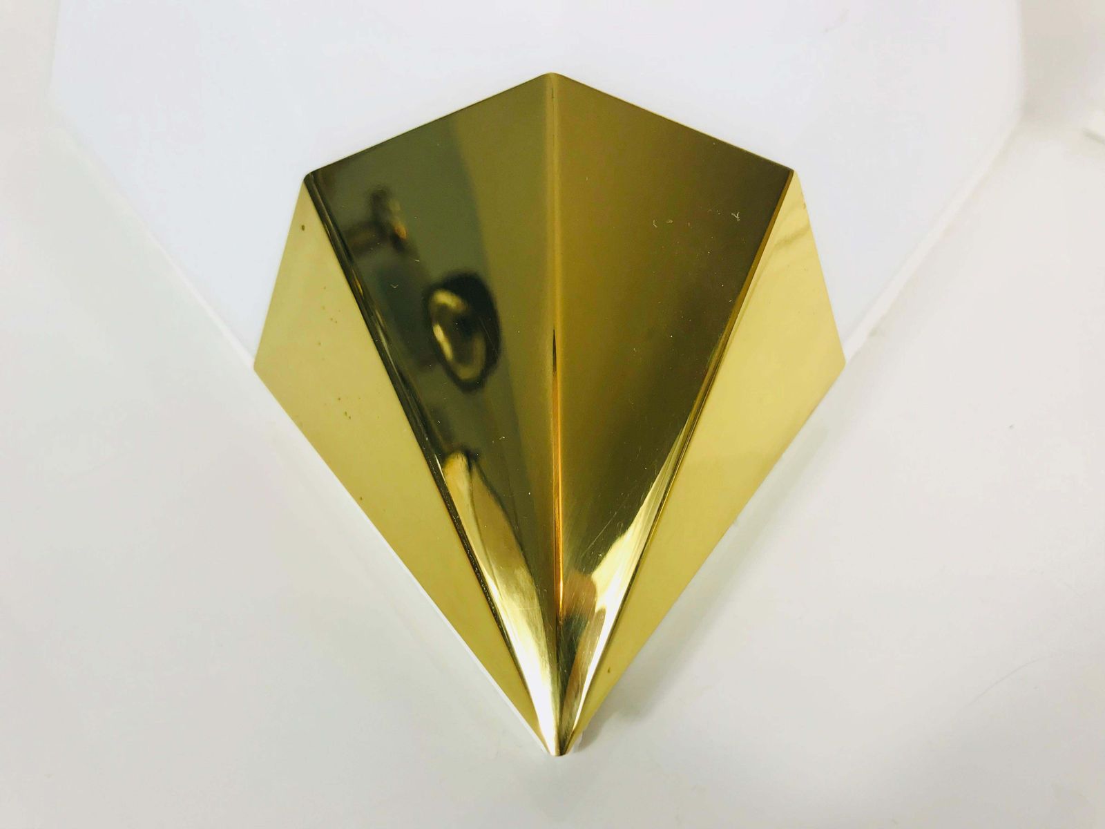 Midcentury Brass And Opaline Glass Wall Lamps By Limburg, Germany, 1970s, Set photo Lighting