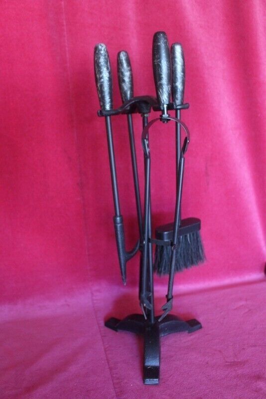 Set Of Companion Set Black Fireplace 5 Pieces Used Once photo Home Fixtures