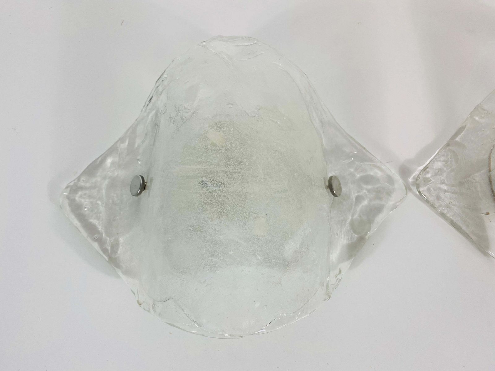 Rare Frosted Ice Glass Wall Lamp By Carlo Nason For Kalmar, Austria, 1960s photo Lighting